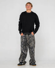 RUSTY SLACK JACK LONG SLEEVE HEAVY TEE MENS GRAPHIC T SHIRT BLACK