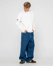 RUSTY SLACK JACK LONG SLEEVE HEAVY TEE MENS GRAPHIC T SHIRT WHITE