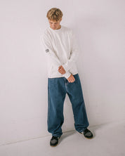 RUSTY SLACK JACK LONG SLEEVE HEAVY TEE MENS GRAPHIC T SHIRT WHITE