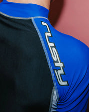 RUSTY SPITFIRE SHORT SLEEVE RASHIE – MENS PERFORMANCE SURF RASH VEST BLACK