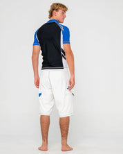 RUSTY SPITFIRE SHORT SLEEVE RASHIE – MENS PERFORMANCE SURF RASH VEST BLACK