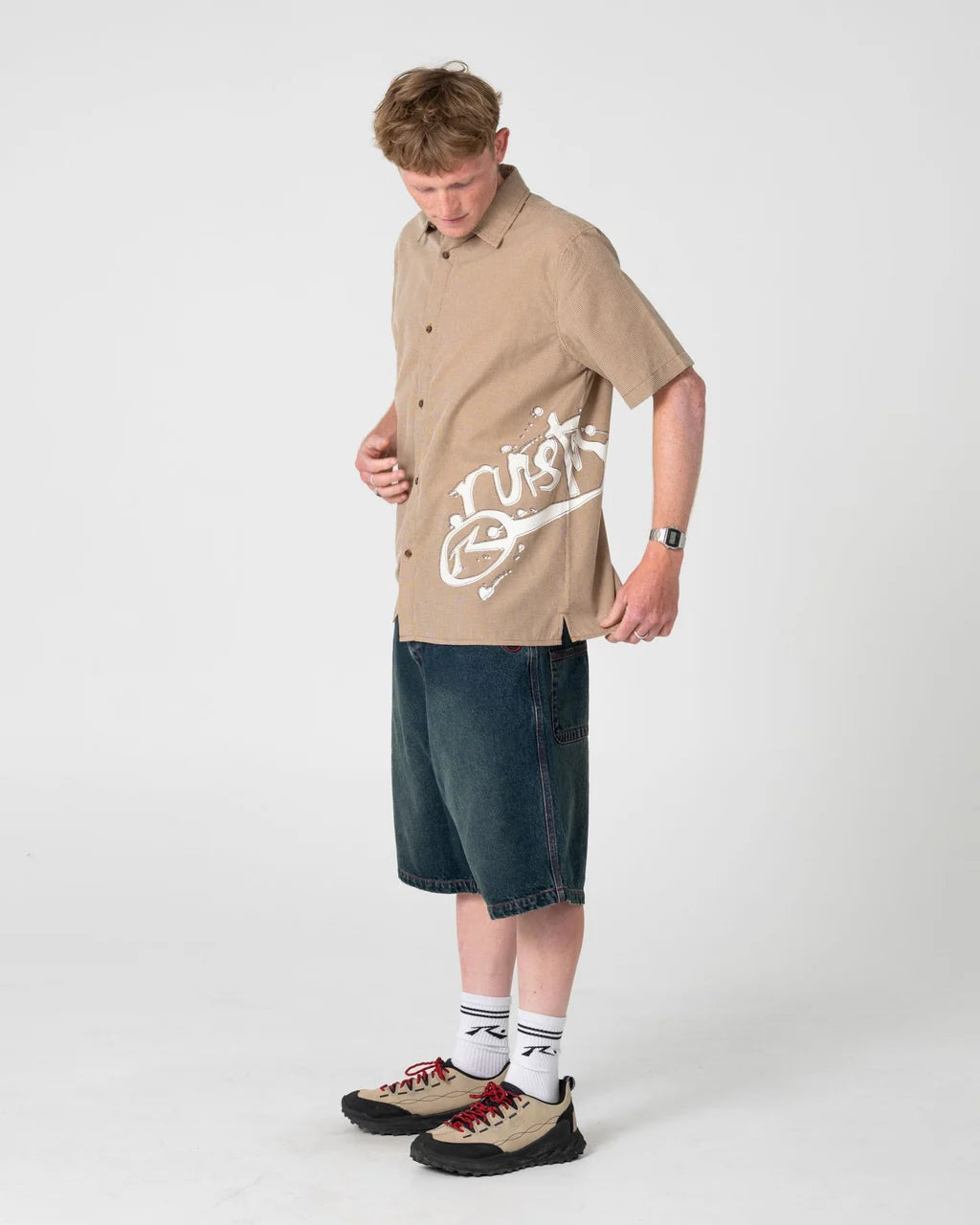 RUSTY SPRAY N PRAY GRAPHIC CHECK SHIRT – PINECONE