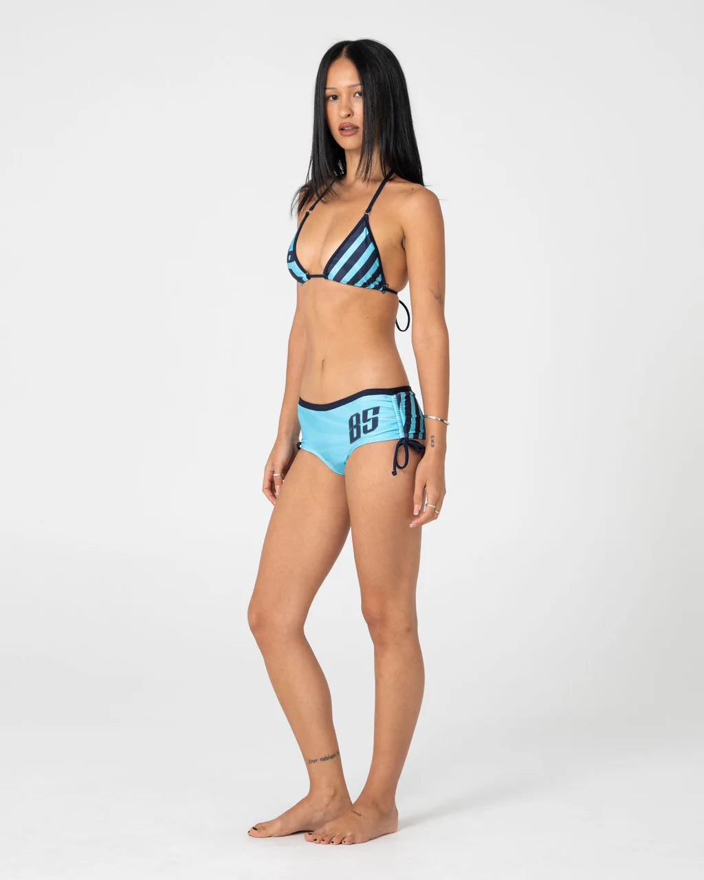 RUSTY STARDOM GRAPHIC BOOTY BIKINI BOTTOM – NAVY / AQUA
