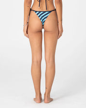 RUSTY STARDOM SIDE TIE CHEEKY BIKINI BOTTOM – NAVY / AQUA