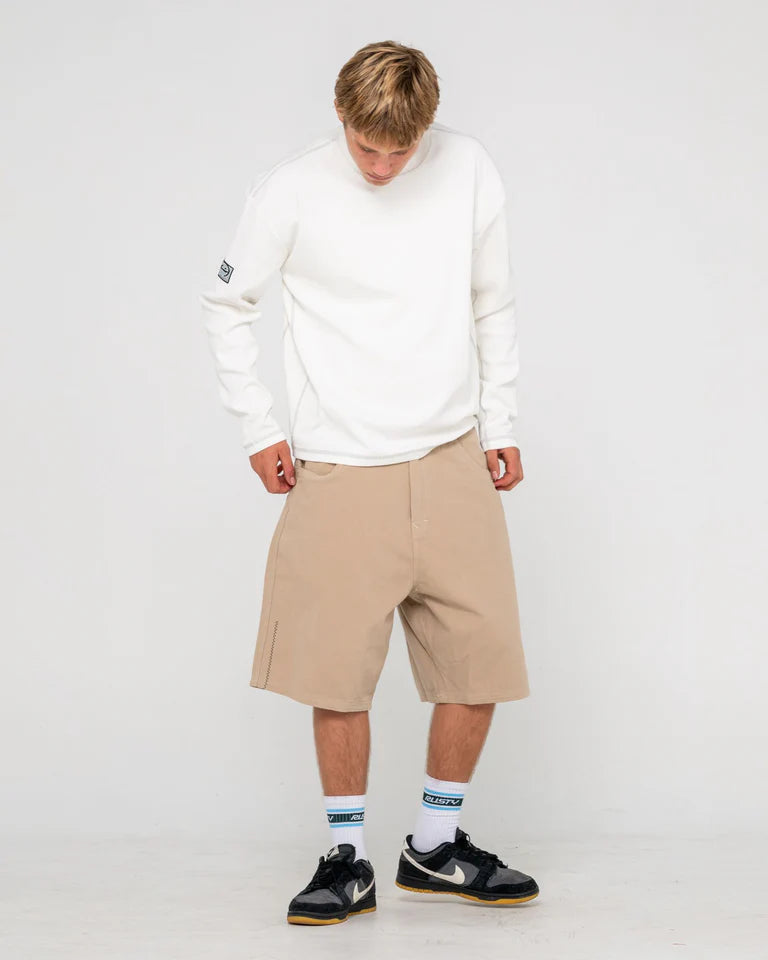 RUSTY STEP-STONE 24" BAGGY SHORT MENS WIDE LEG DENIM STYLE – ABBEY STONE