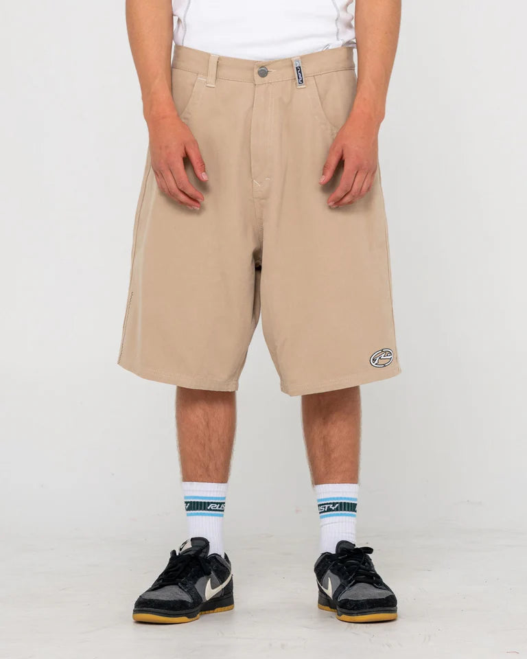 RUSTY STEP-STONE 24" BAGGY SHORT MENS WIDE LEG DENIM STYLE – ABBEY STONE