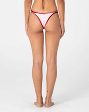 RUSTY SUGARY VELVET BRAZILIAN BIKINI BOTTOM – PINK / RED