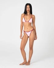 RUSTY SUGARY VELVET BRAZILIAN BIKINI BOTTOM – PINK / RED