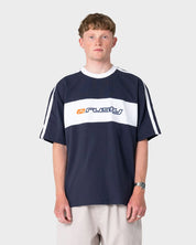 RUSTY SUPER SHAOLIN GRAPHIC OVERSIZED TEE – DARK BLUE