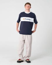 RUSTY SUPER SHAOLIN GRAPHIC OVERSIZED TEE – DARK BLUE