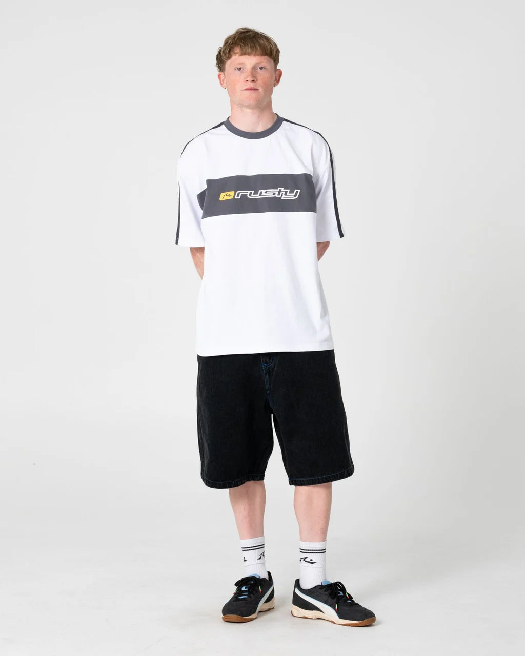 RUSTY SUPER SHAOLIN GRAPHIC OVERSIZED TEE – WHITE