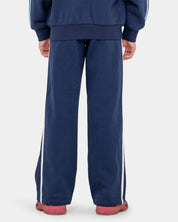 RUSTY TEAM VARSITY WIDE LEG JOGGER PANTS GIRLS TRACK PANTS NAVY