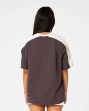 RUSTY TIMMY TARGET 220 OVERSIZED TEE – JAVA / CREAM