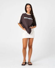 RUSTY TIMMY TARGET 220 OVERSIZED TEE – JAVA / CREAM