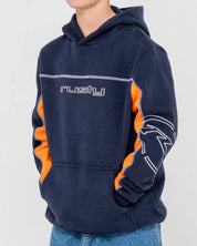 RUSTY TITAN HOODED FLEECE BOYS HOODIE NAVY BLUE