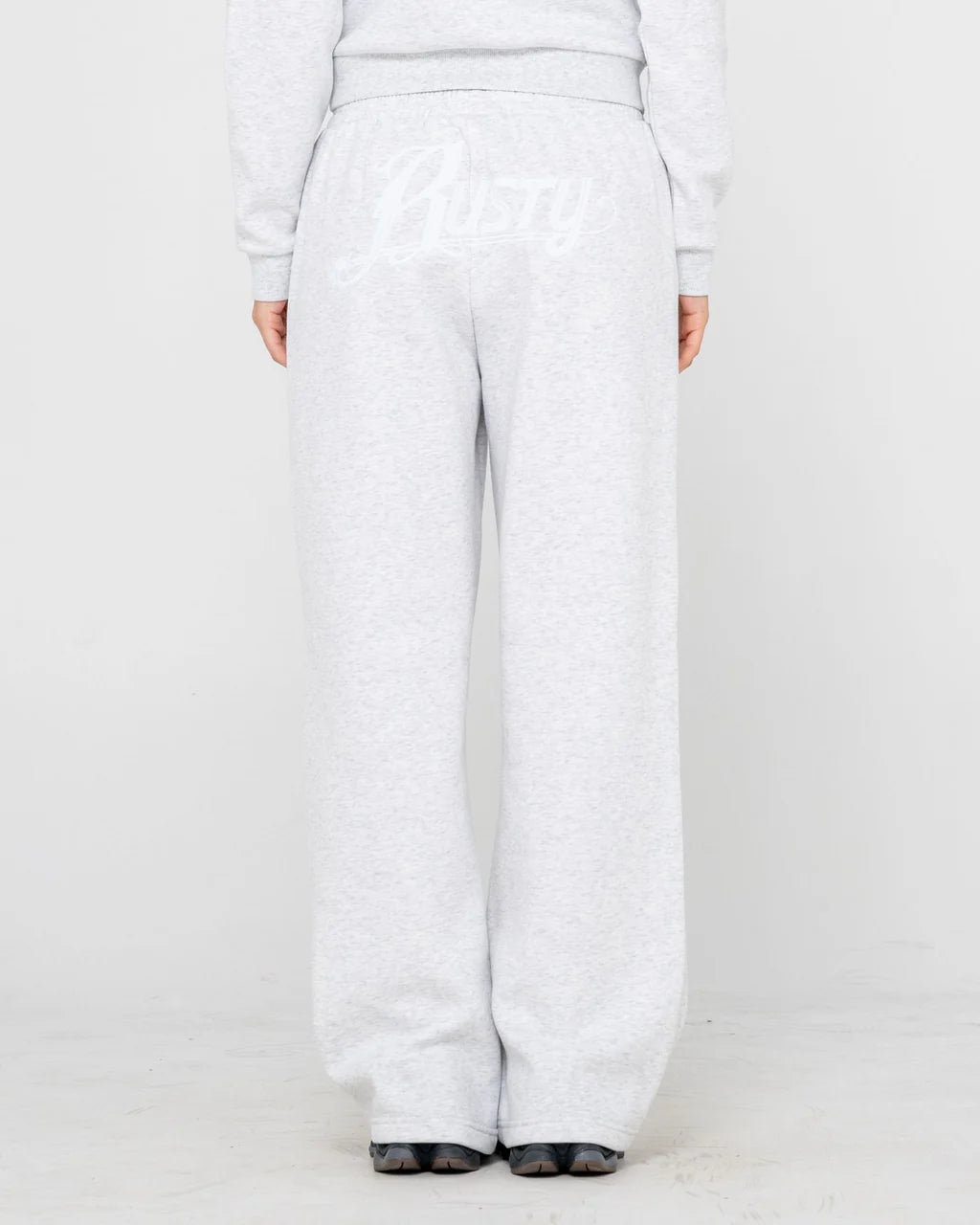 RUSTY TRAILER TRASH WIDE LEG TRACKPANT WOMENS JOGGER PANTS ECRU MARLE