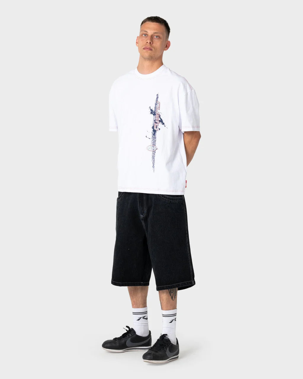 RUSTY TURBO 24" BAGGY JORT – BLACK OUT / BLUE