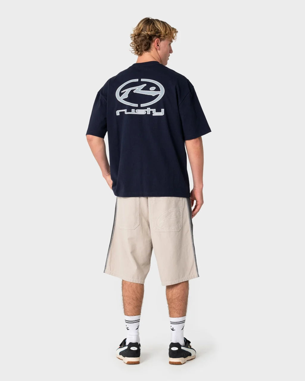 RUSTY TURBO OVERSIZED GRAPHIC TEE – NAVY BLUE