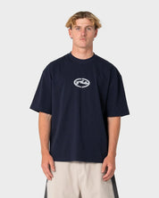 RUSTY TURBO OVERSIZED GRAPHIC TEE – NAVY BLUE
