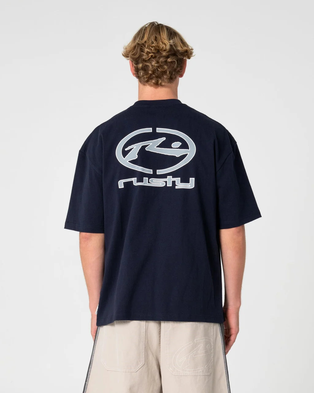 RUSTY TURBO OVERSIZED GRAPHIC TEE – NAVY BLUE