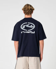 RUSTY TURBO OVERSIZED GRAPHIC TEE – NAVY BLUE