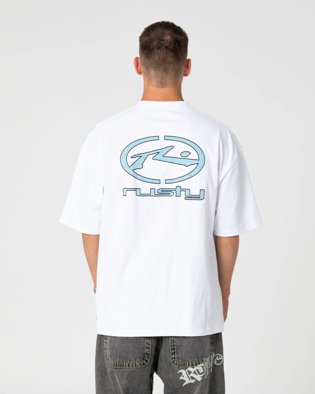 RUSTY TURBO OVERSIZED GRAPHIC TEE – WHITE 2