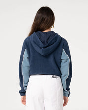 RUSTY TWO TIDES CROPPED ZIP THROUGH POLAR FLEECE – ATLANTIC BLUE