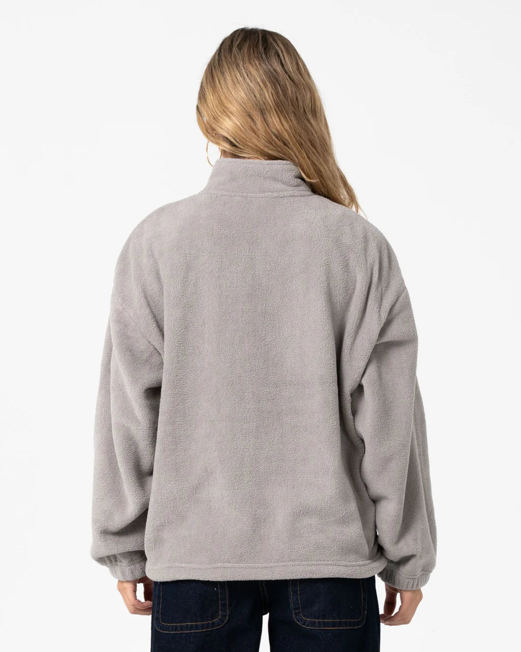 RUSTY TWO TIDES ZIP THROUGH SHERPA FLEECE – PINK A BOO / GREY