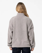 RUSTY TWO TIDES ZIP THROUGH SHERPA FLEECE – PINK A BOO / GREY