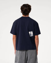 RUSTY UNCUT GEMS CROPPED TEE – NAVY BLUE