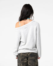 RUSTY VALID VEE NECK SLOUCH KNIT – WOMENS – ECRU MARLE