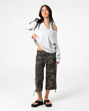 RUSTY VALID VEE NECK SLOUCH KNIT – WOMENS – ECRU MARLE