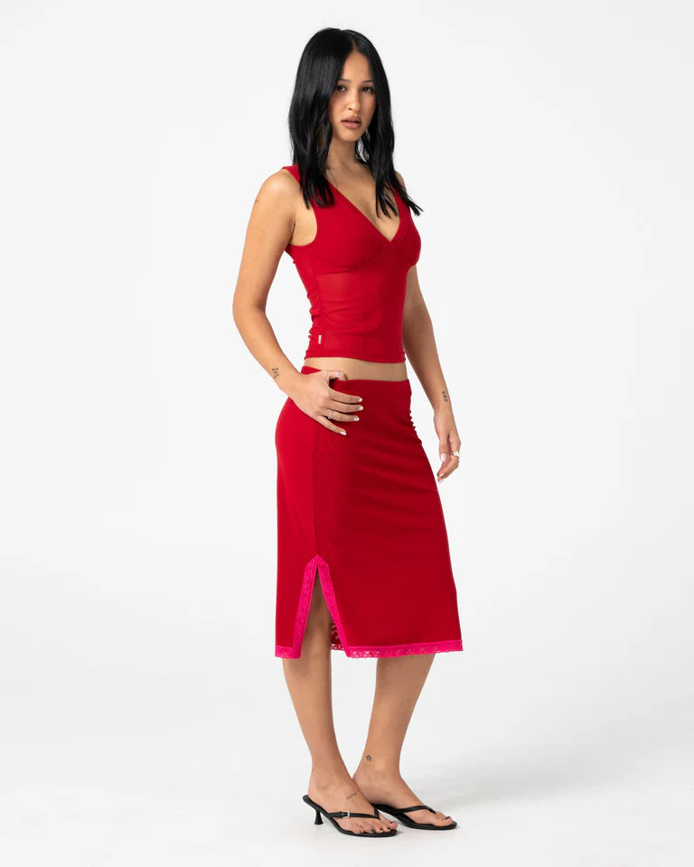 RUSTY VIXEN VEE NECK TANK WOMENS RELAXED SUMMER FIT SURF TOP