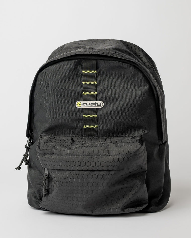 RUSTY VOLTAGE BACKPACK EVERYDAY STREETWEAR SCHOOL BAG – BLACK / SULPHUR