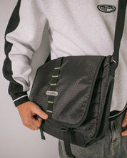 RUSTY VOLTAGE MESSENGER BAG STREETWEAR CROSSBODY SATCHEL – BLACK / SULPHUR