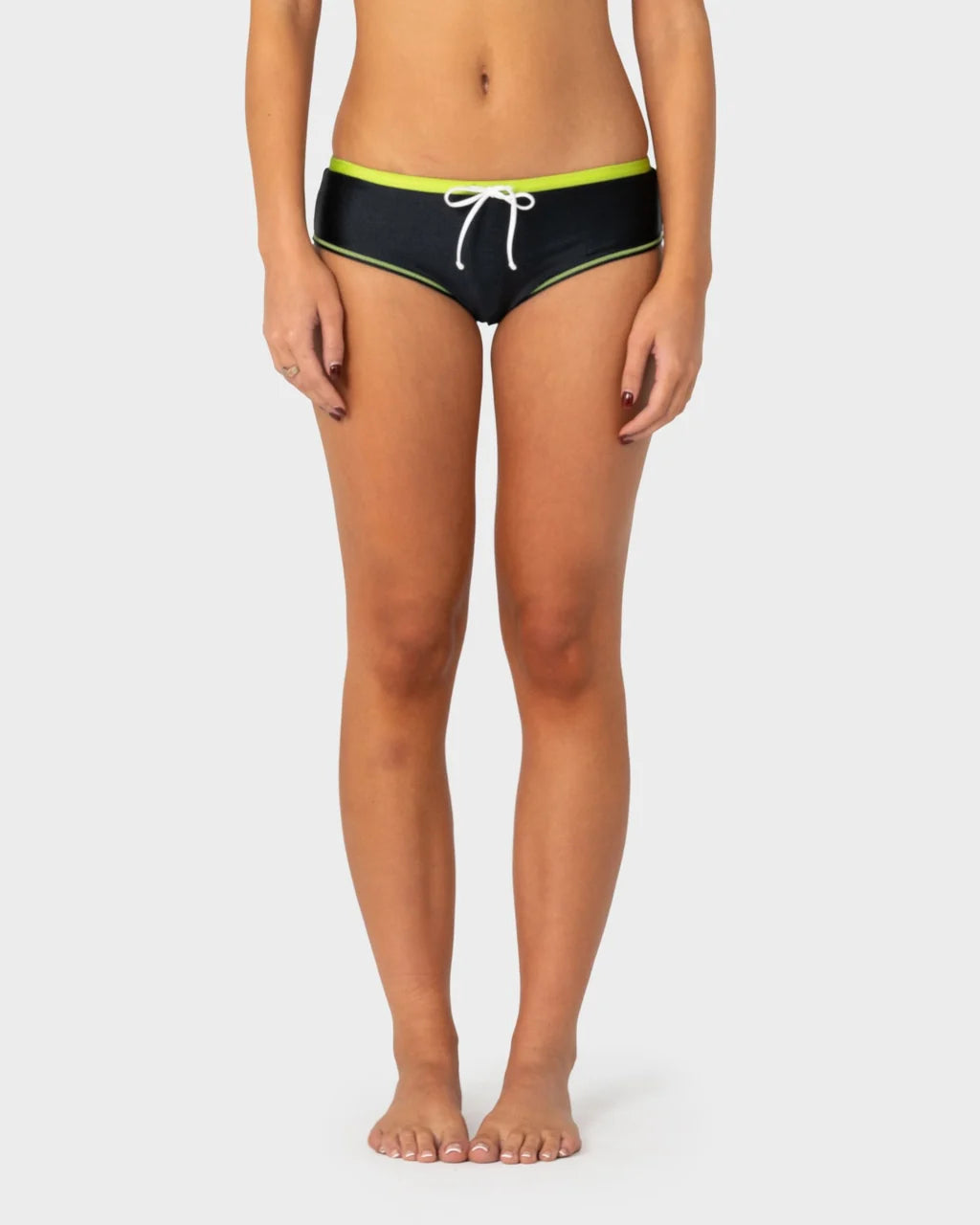 RUSTY VOLTRON BIKINI BOOTY SHORT – BLACK / LIME