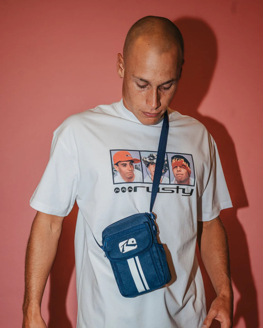 RUSTY WHITE LINES CROSSBODY BAG – NAVY BLUE