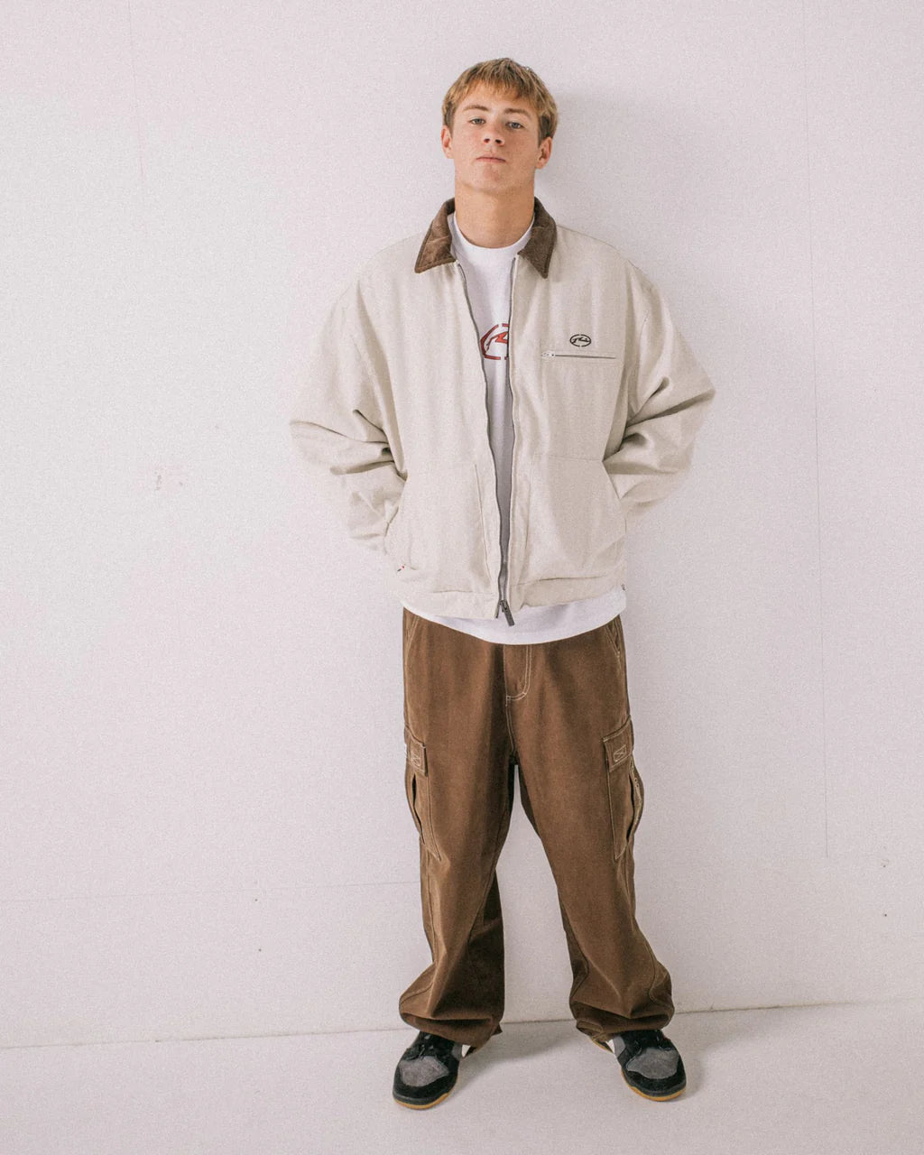 RUSTY WOOKIE WORKWEAR JACKET MENS UTILITY JACKET ABBEY STONE