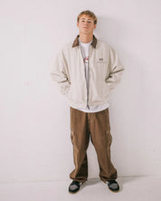 RUSTY WOOKIE WORKWEAR JACKET MENS UTILITY JACKET ABBEY STONE