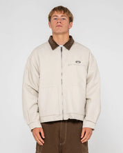 RUSTY WOOKIE WORKWEAR JACKET MENS UTILITY JACKET ABBEY STONE