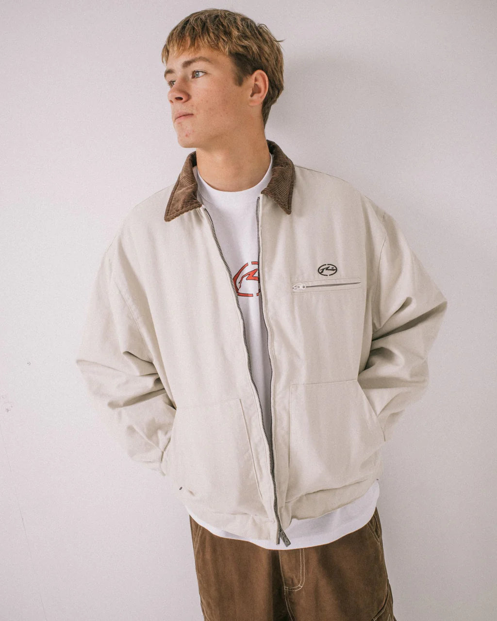 RUSTY WOOKIE WORKWEAR JACKET MENS UTILITY JACKET ABBEY STONE