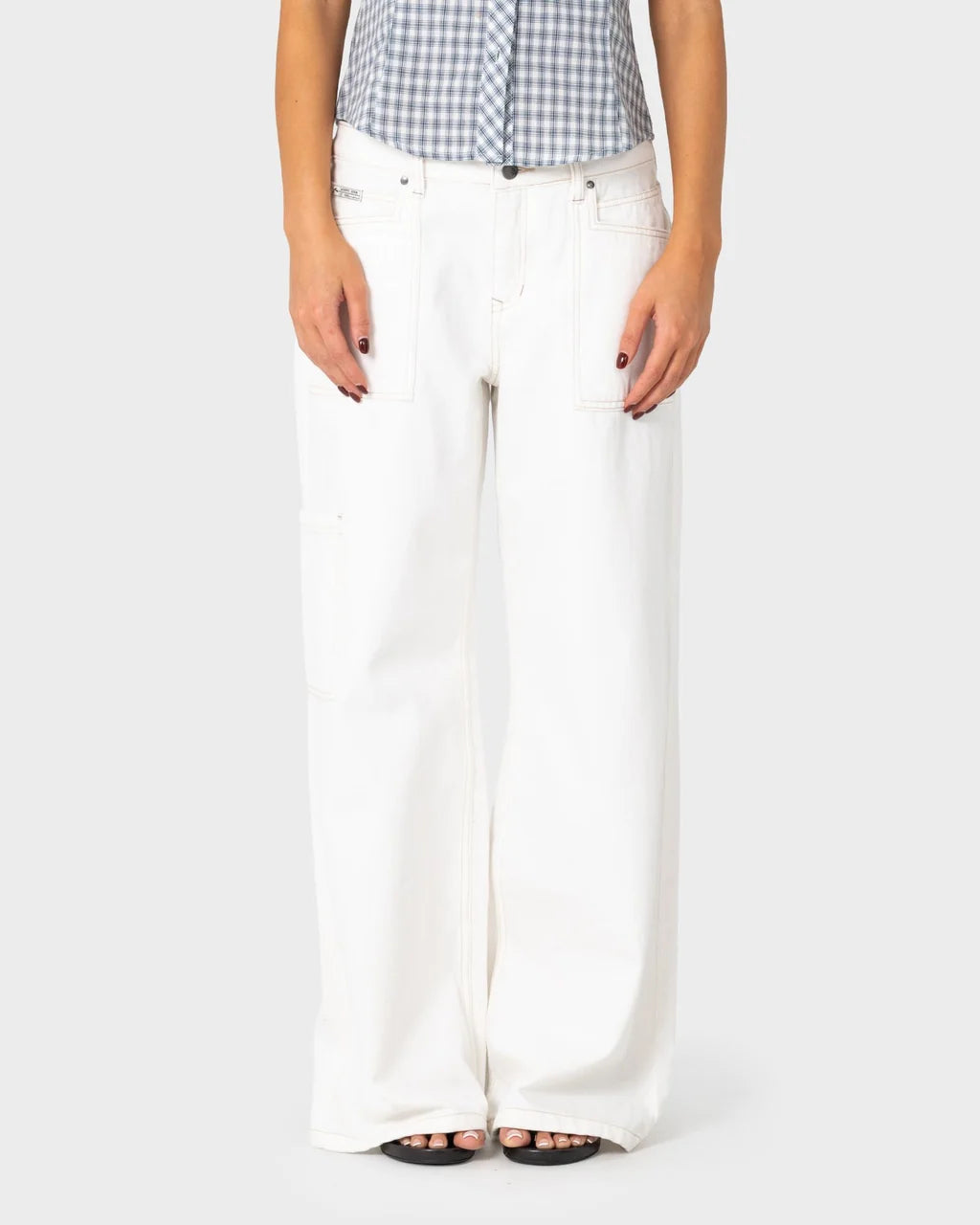 RUSTY WORK IT LOW RISE CARGO PANT – SNOWY WHITE