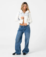 RUSTY YAH YAH FUR ZIP THROUGH KNIT HOODIE – CREAM