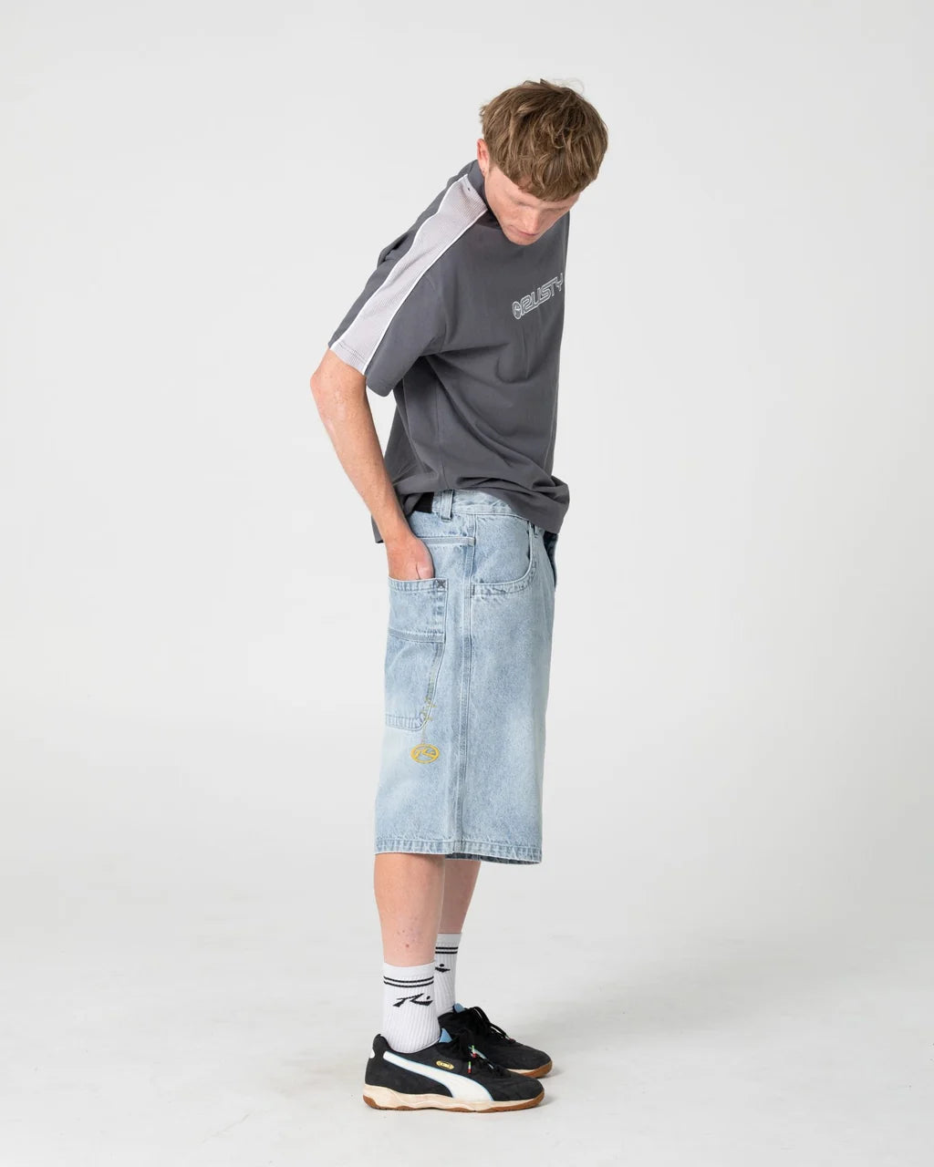 RUSTY YOWIE 24" BAGGY JORT – BLASTED TRUE BLUE