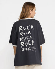RVCA DANI MILLER OVERSIZED RINGER TEE – WASHED BLACK