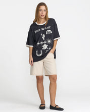 RVCA DANI MILLER OVERSIZED RINGER TEE – WASHED BLACK