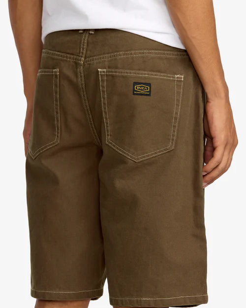 RVCA DAYSHIFT 21" WALKSHORTS – MENS CANVAS 5-POCKET EASY FIT SHORTS BOMBAY BROWN