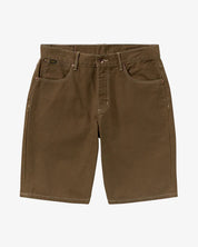 RVCA DAYSHIFT 21" WALKSHORTS – MENS CANVAS 5-POCKET EASY FIT SHORTS BOMBAY BROWN