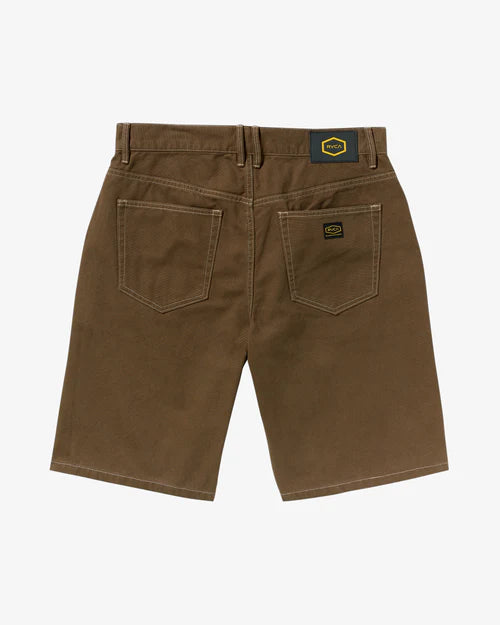 RVCA DAYSHIFT 21" WALKSHORTS – MENS CANVAS 5-POCKET EASY FIT SHORTS BOMBAY BROWN