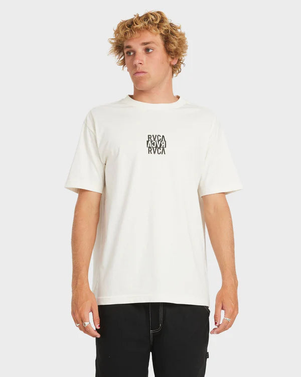 RVCA MENS NEW STACK T-SHIRT – ANTIQUE WHITE
